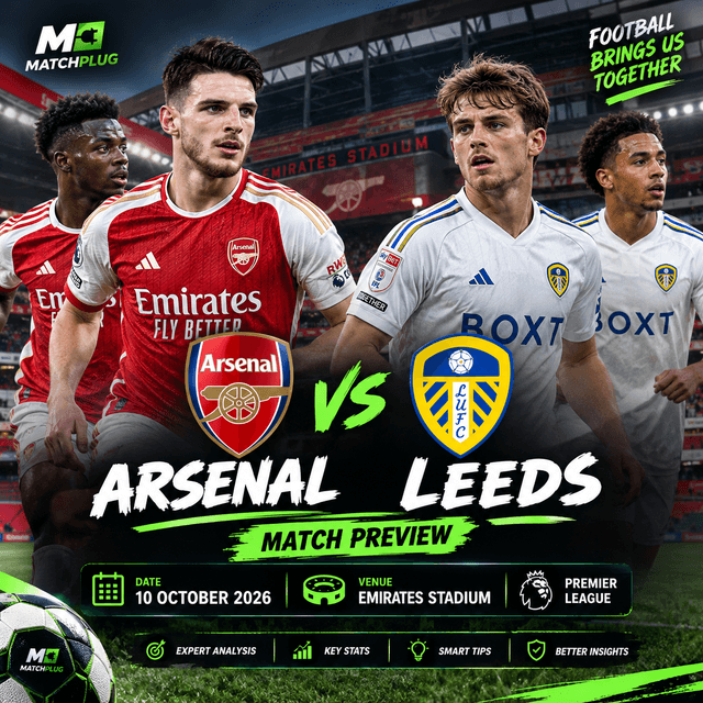 Arsenal vs Leeds Prediction, Odds & Soccer Tips – 10 Oct 2026
