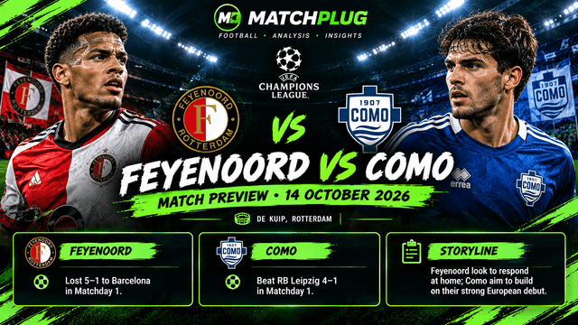 Feyenoord vs Como Prediction, Odds & Soccer Tips – 14 Oct 2026
